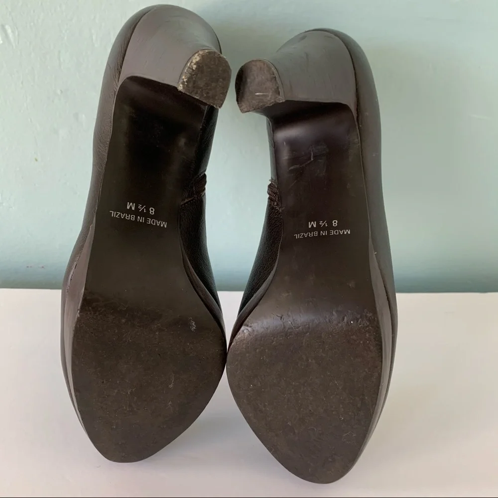Matisse Booties Brown Leather Platform High Heel Inside Zipper 8.5M